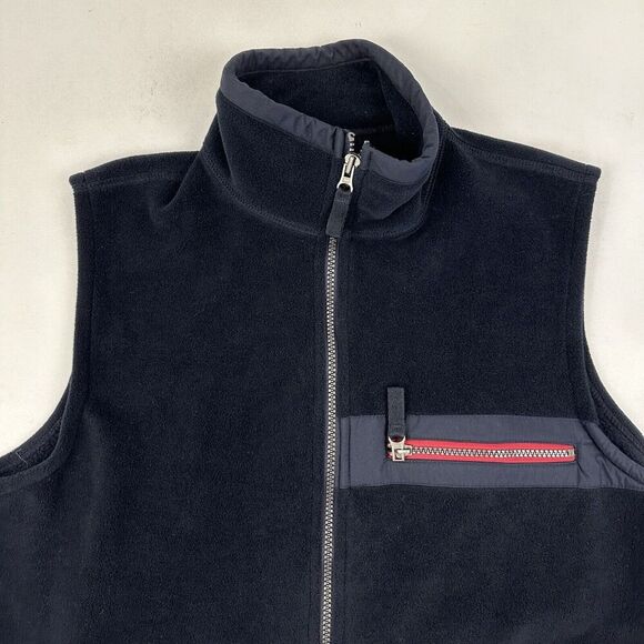 VTG Abercrombie and Fitch Black Fleece Full Zip Vest Mock Neck Mens Size XL - Picture 3 of 8